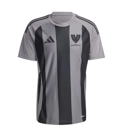 Ware Youth Adidas Striped T-Shirt Grey/Black SNR