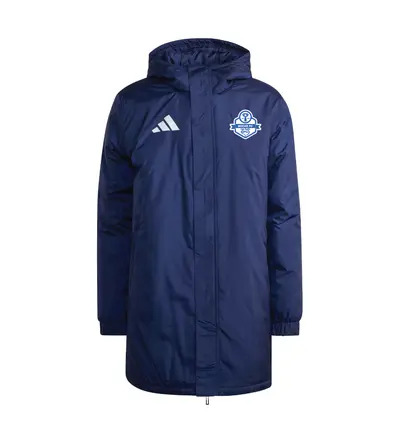 Bocas Coaches Adidas Entrada 26 Hooded Stadium Jacket Navy
