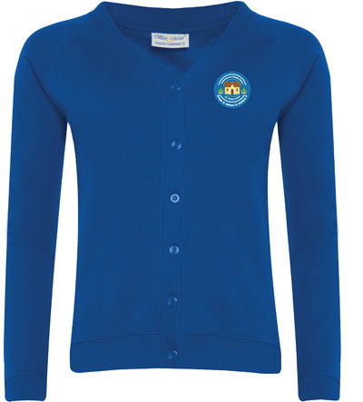 Coopersale Uneek Cardigan Royal with or without School Crest