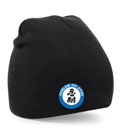 HJJ Beanie Hat Black with Badge