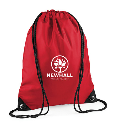 Newhall Primary P.E Gymsac Red with or without School Crest