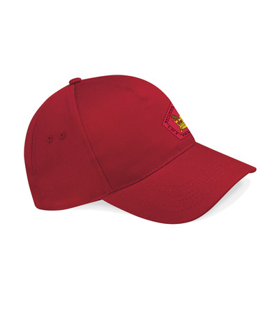 Matching Green Cap Red with School Crest
