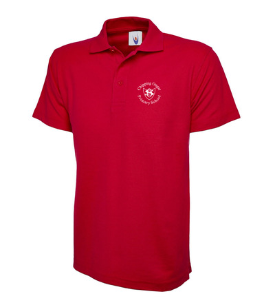 Chipping Ongar Polo Shirt Red with or without School Crest