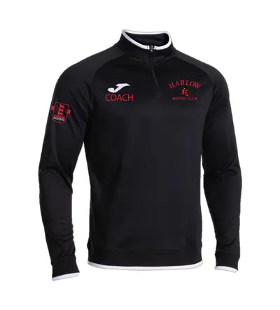 Harlow Boxing Club Coaches Combi Premium 1/4 Zip Black/White