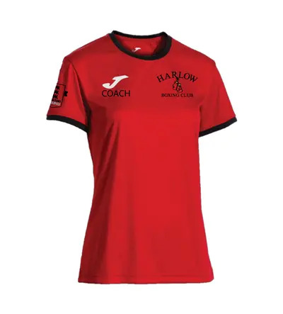 Harlow Boxing Club Coaches Womans Combi Premium Tee Red/Black