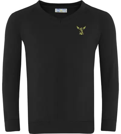 Stewards Cotton V-Neck Sweatshirt Black