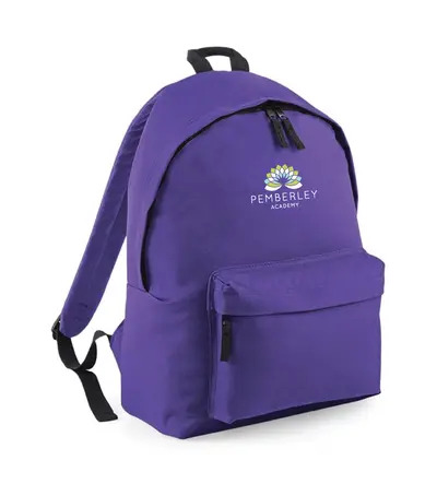 Pemberley Academy Backpack Purple with School Crest