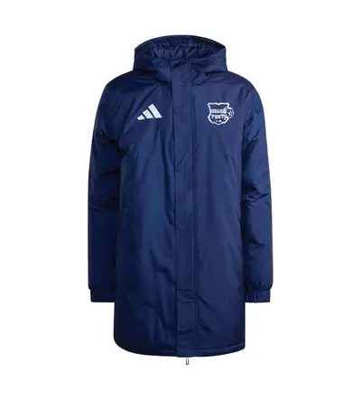 Chars Adidas Entrada 26 Hooded Stadium Jacket Navy JNR