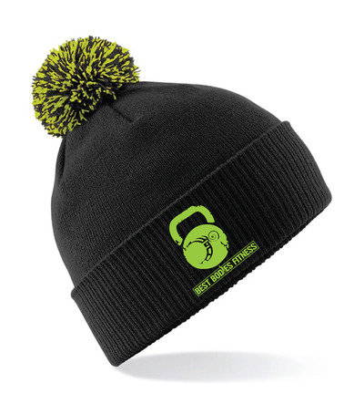 Best Bodies Fitness Snowstar Bobble Hat Black/Green