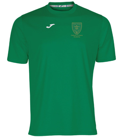 Holy Cross Joma Combi P.E T-Shirt Green with School Crest