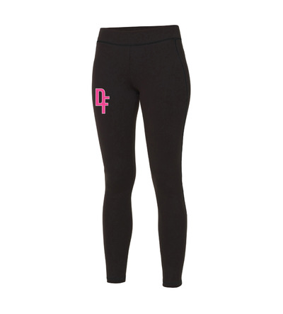 Dance Fusion Awdis FUCHSIA CREW Cool Athletic Leggings Black