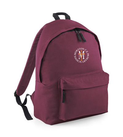 Moreton Backpack Maroon with School Crest
