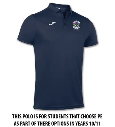 Passmores GCSE P.E/Sport Polo Navy with Name to the Back