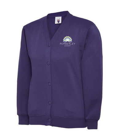 Pemberley Cardigan Purple with School Crest (Up To Year 2)