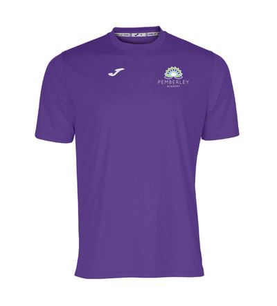 Pemberley Joma Combi P.E T-Shirts Purple with School Crest