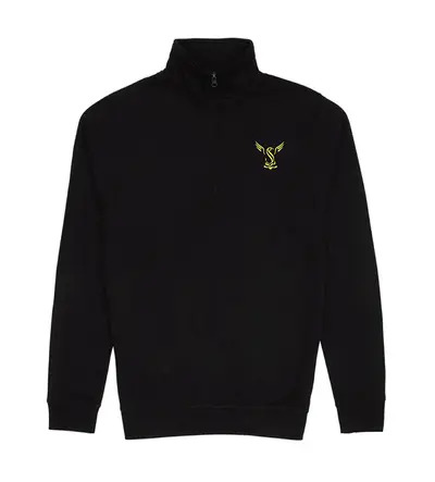 Stewards Cotton 1/4 Zip Sweat Black