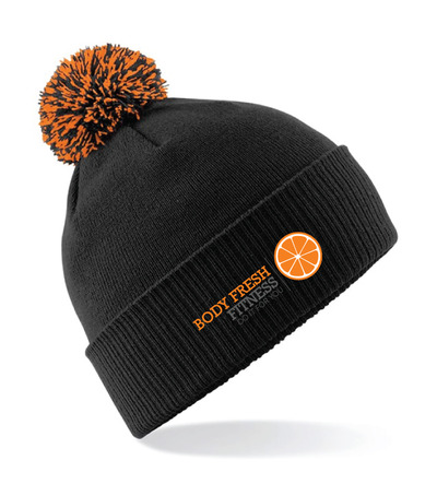 Body Fresh Snow Star Bobble Hat Black/Orange