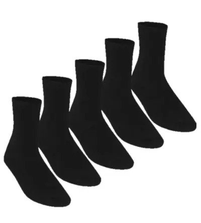 Smooth Knit Ankle Socks (5 pack) Black