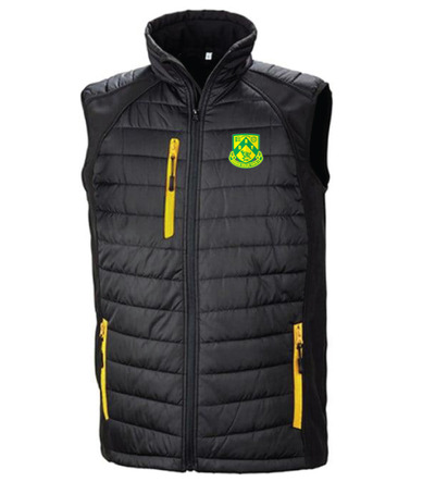 Dunmow Rovers Coaches Result Bodywarmer Black/Yellow SNR