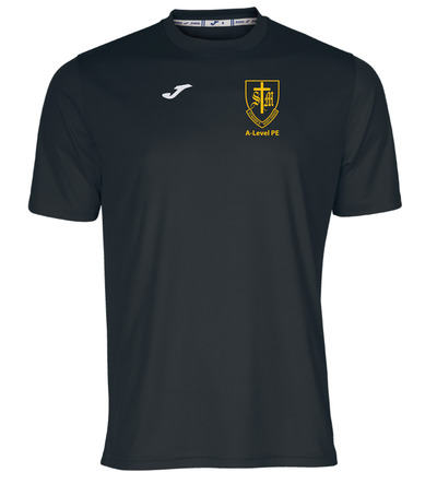 St Marks A-Level P.E Combi Tee Black with Crest & Name/Number