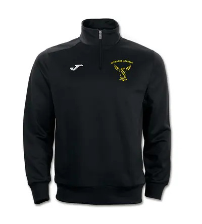 Stewards Joma Quart Zip Sweat Top Black with or without School Crest