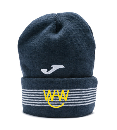 Woodford Wells Turn-up Beanie Navy/White with Badge