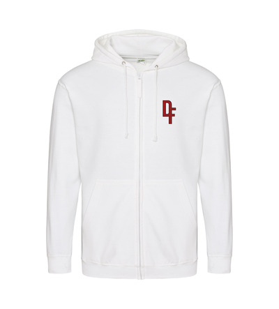 Dance Fusion Awdis MAGENTA CREW Zip Hoodie White