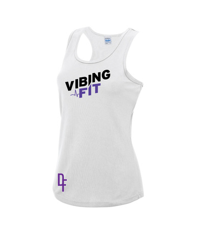 Vibing FIt Awdis Cool Vest with Big Chest Print White