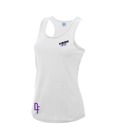 Vibing FIt Awdis Cool Vest with Left Breast Print White