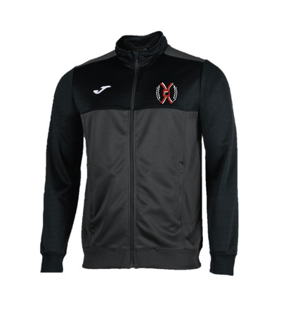 Burnt Mill Winner Full Zip PE Tracksuit Top Black/Grey