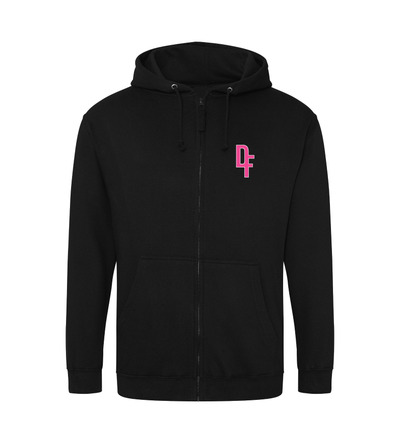 Dance Fusion Awdis FUCHSIA CREW Zip Hoodie Black