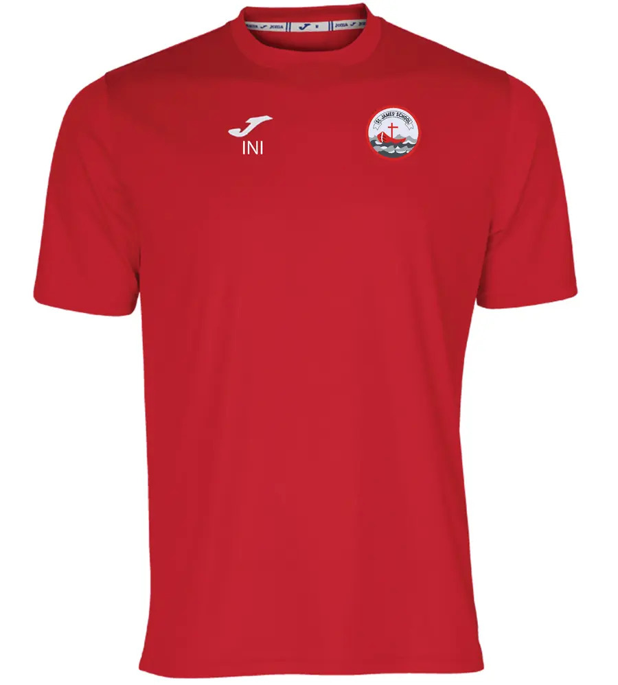 St James Joma Combi Tee Red with or without school crest