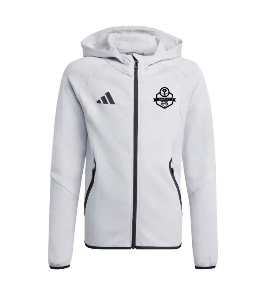 Bocas Loungewear Adidas Tiro Travel Cotton Sweat Hoodie Grey JNR