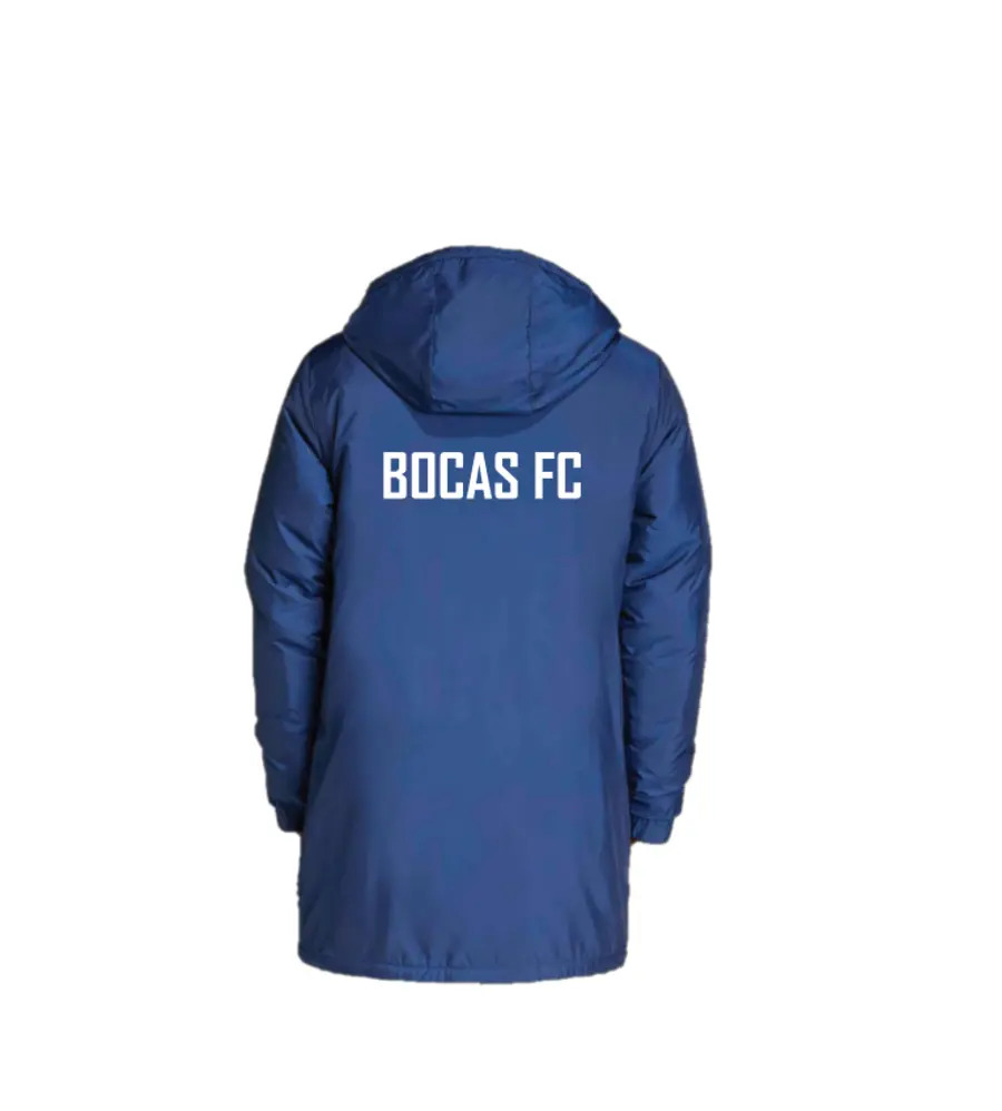 Bocas Coaches Adidas Entrada 26 Hooded Stadium Jacket Navy