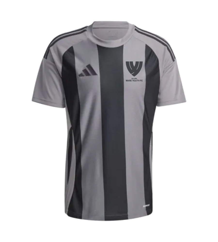Ware Youth Adidas Striped T-Shirt Grey/Black JNR