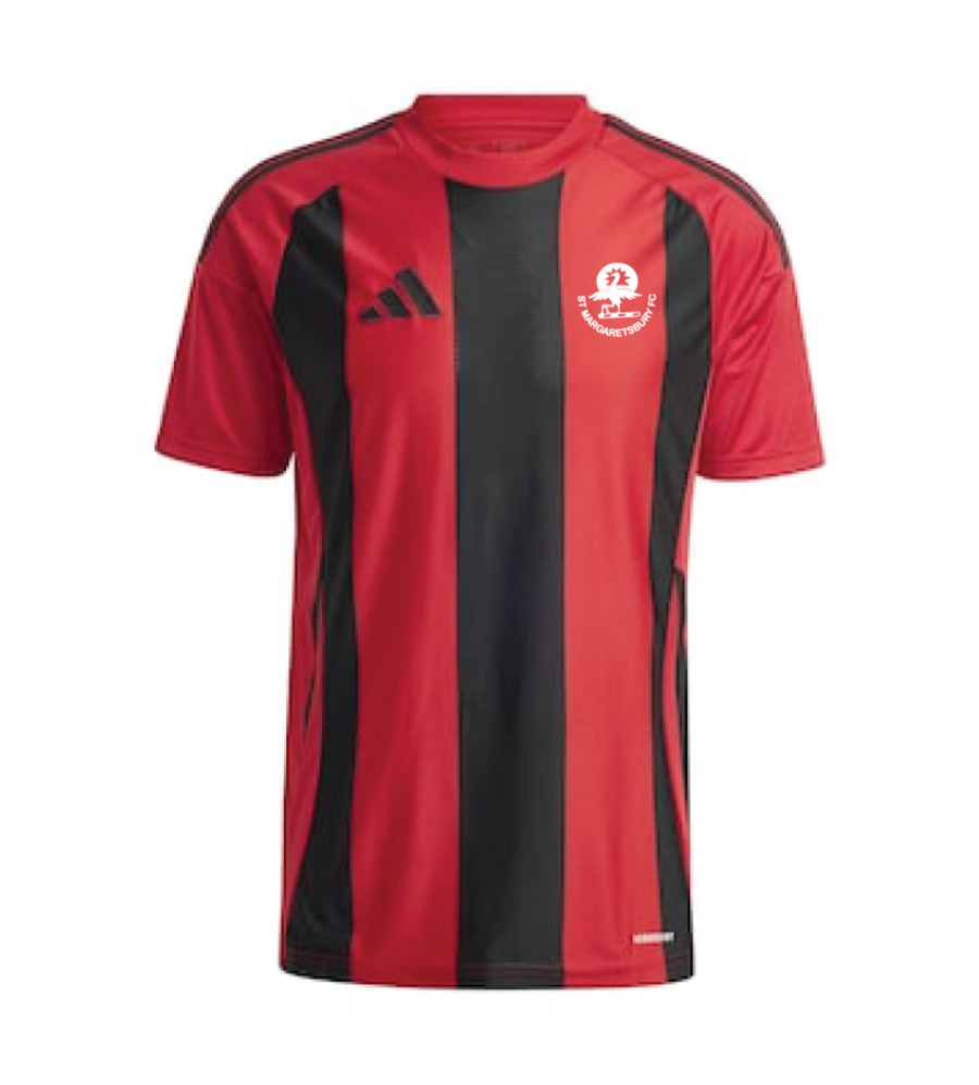 ST Mags Adidas Striped Home T-Shirt Red JNR