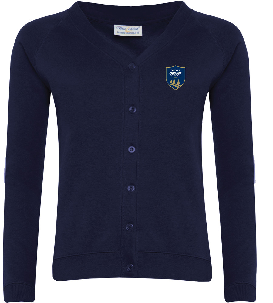 Ongar Cardigan Navy with or without School Crest