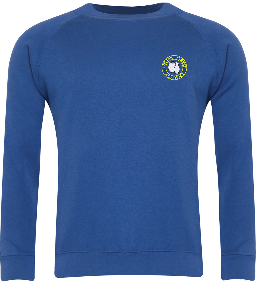 Potter Street Sweatshirt Royal with or without School Crest