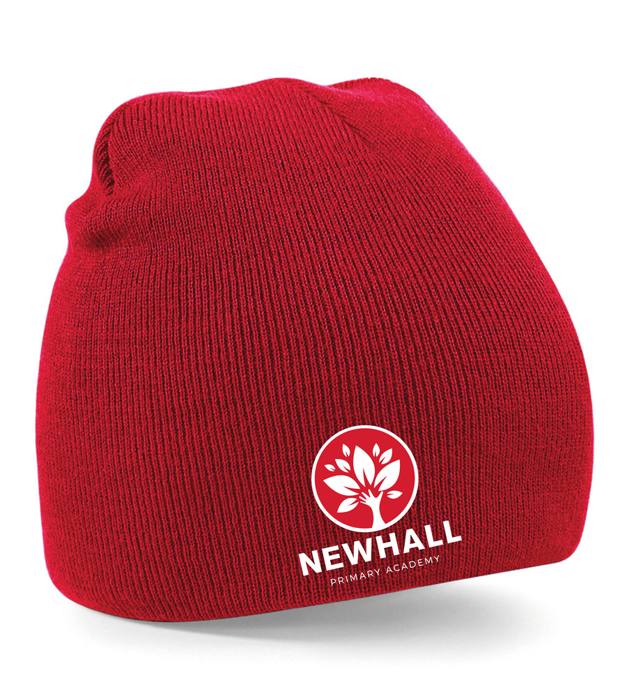 Newhall Primary Beanie Hat Red with or without School Crest