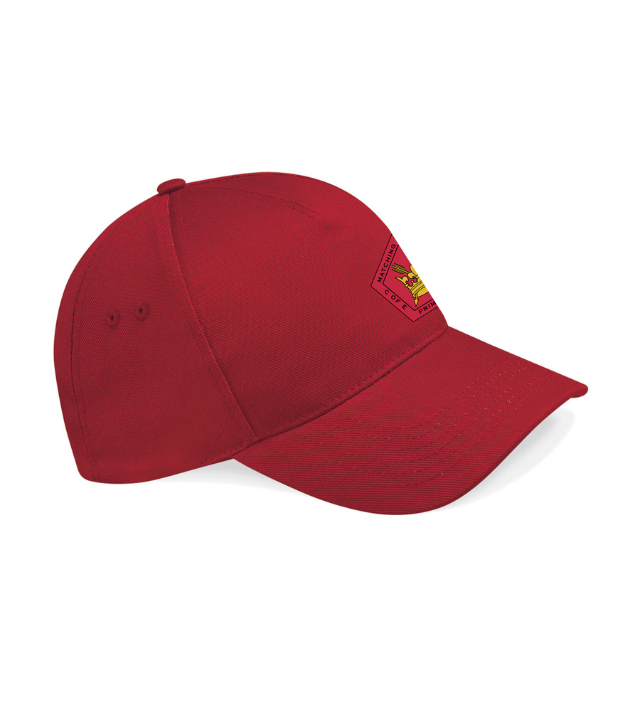 Matching Green Cap Red with School Crest