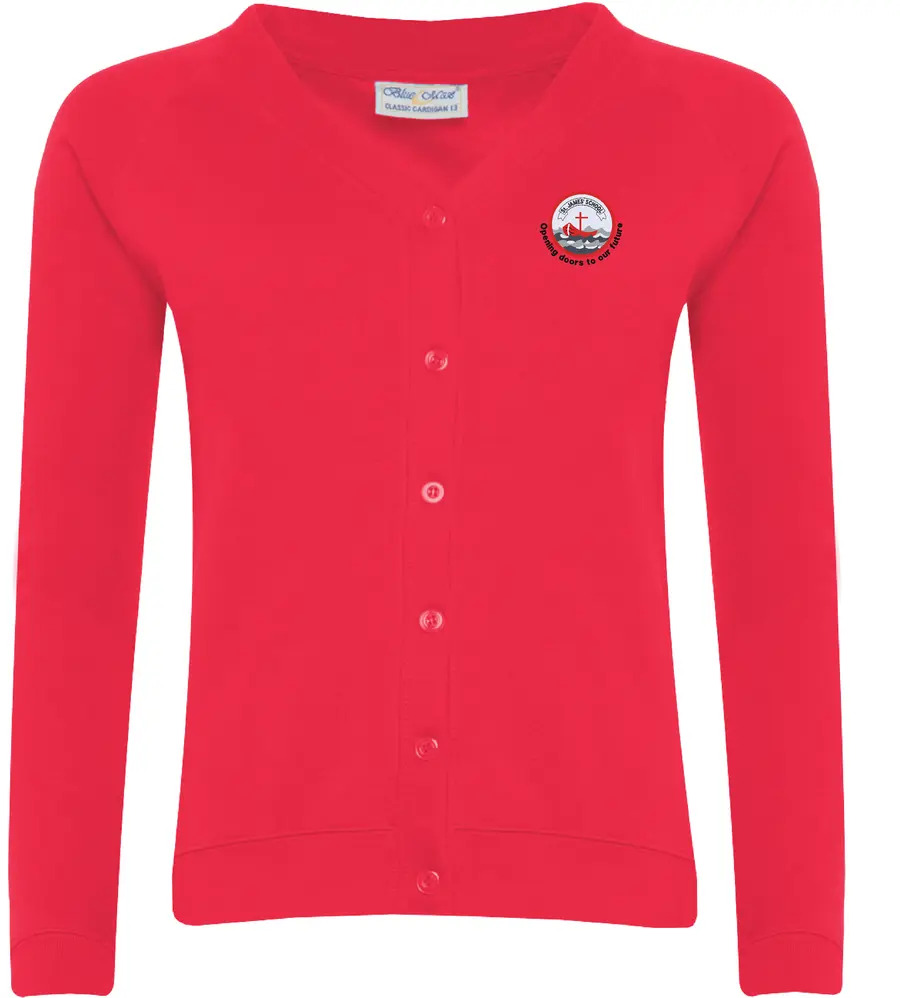 St James Cardigan Red