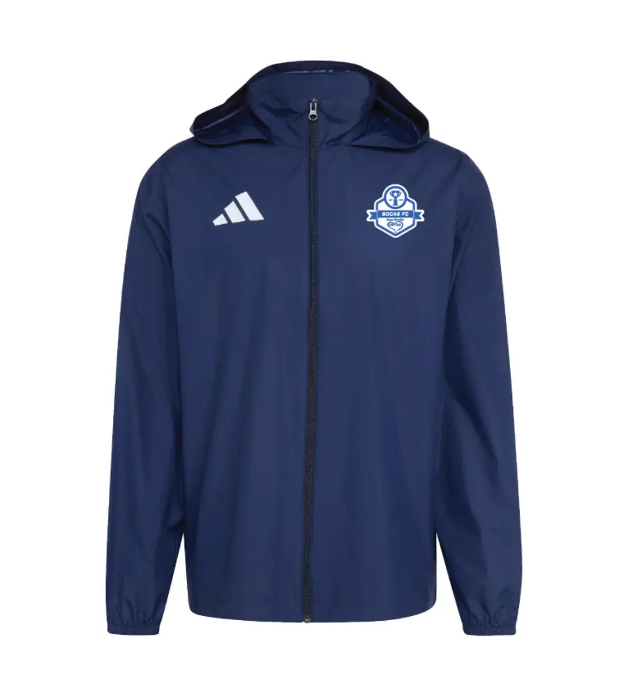 Bocas Coaches Adidas Entrada 26 Hooded Multi Jacket Navy