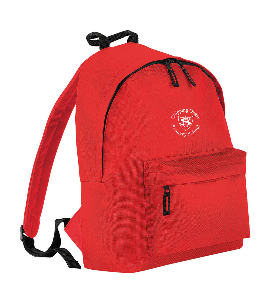 Chipping Ongar Backpack Red with or without School Crest