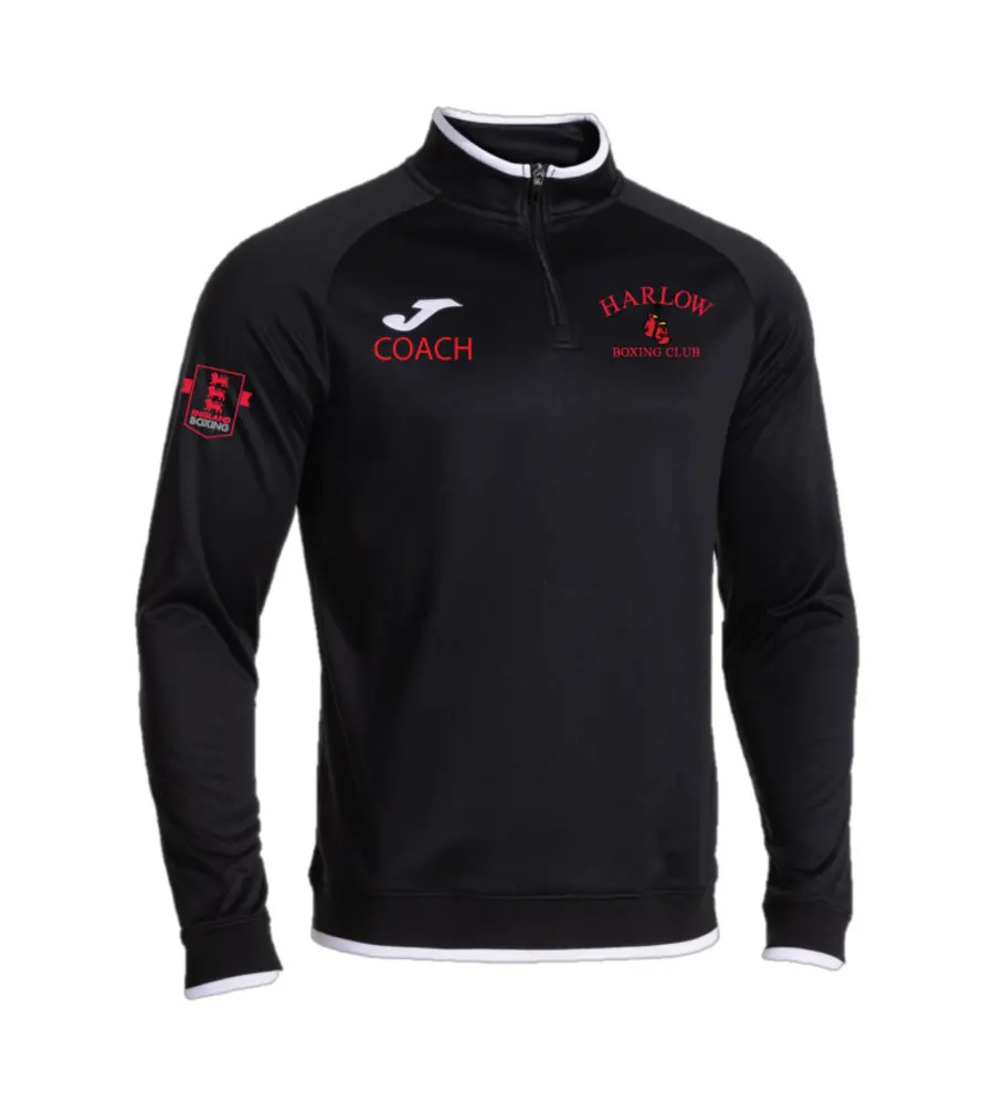 Harlow Boxing Club Coaches Combi Premium 1/4 Zip Black/White