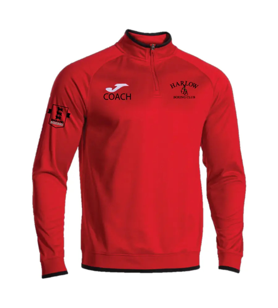 Harlow Boxing Club Coaches Combi Premium 1/4 Zip Red/Black