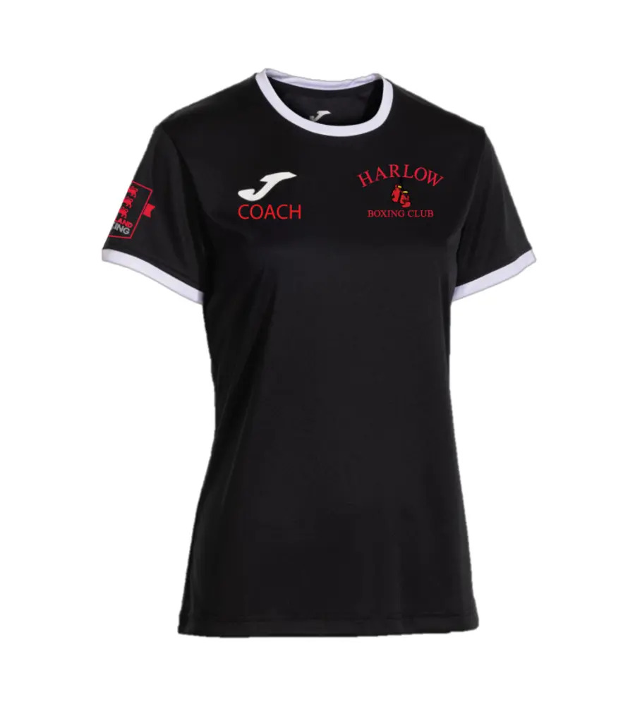 Harlow Boxing Club Coaches Womans Combi Premium Tee Black/White