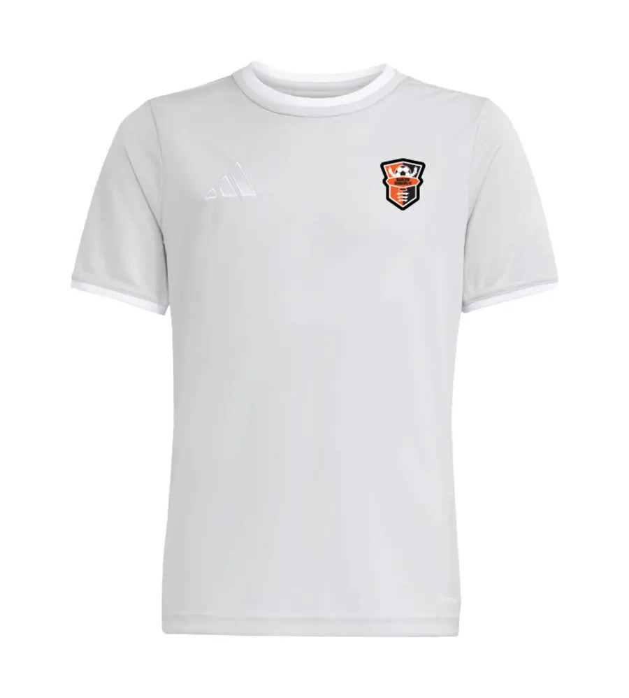 Harlow Tekkers Adidas Entrada 26 T-Shirt Grey/White JNR