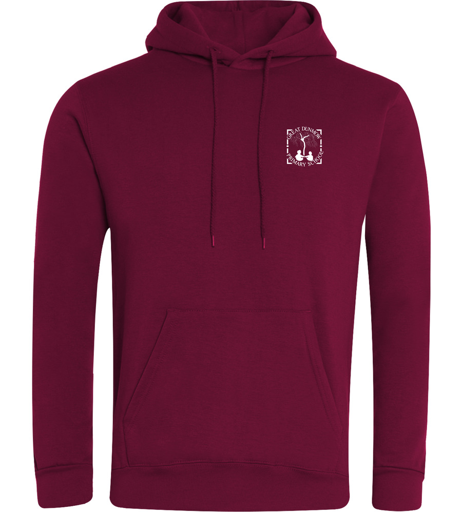 Great Dunmow P.E Hoodie Maroon with or without School Crest