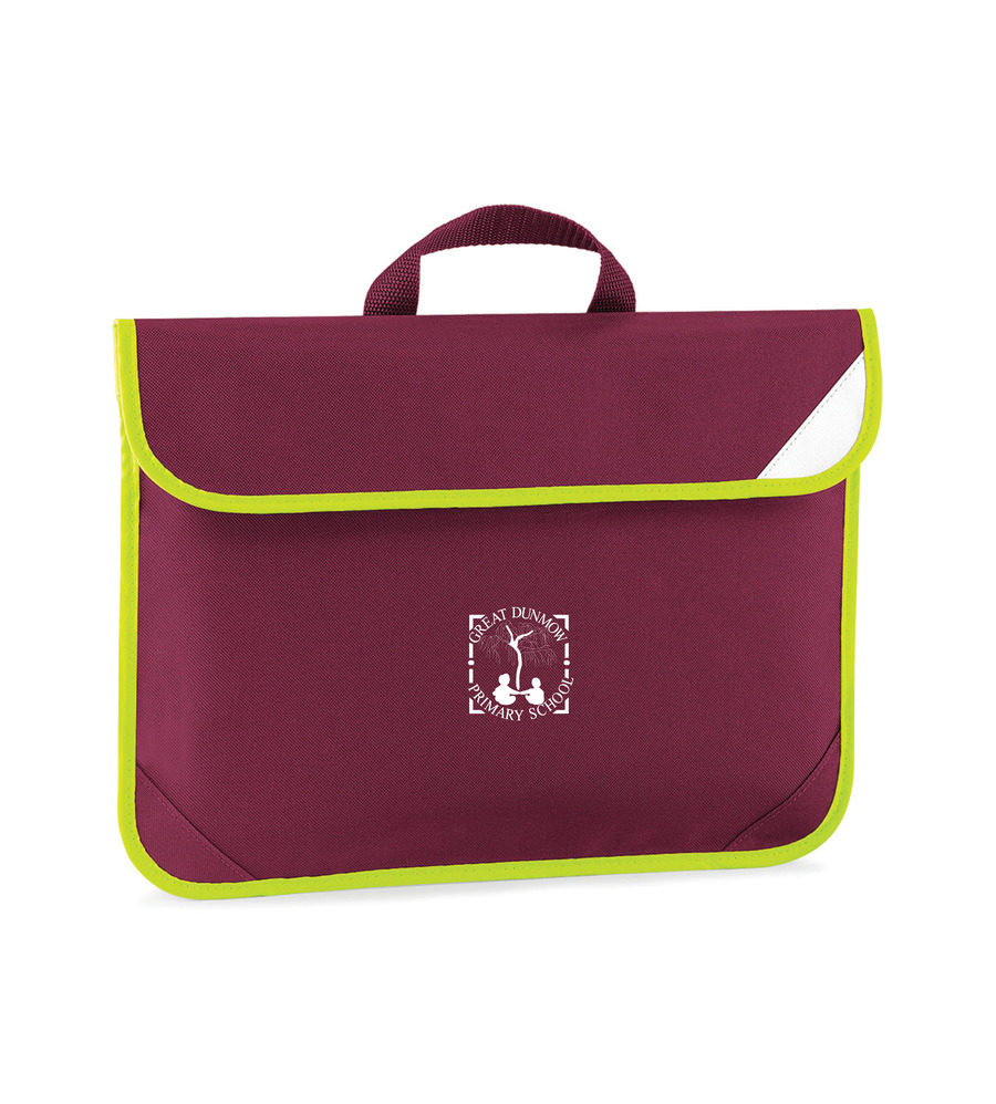 Great Dunmow HI Viz BookBag Maroon with or without School Crest (Reception Only)