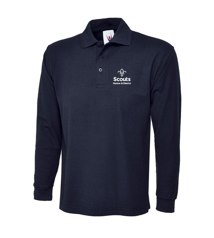 Scouts H&D Long Sleeve Polo Navy